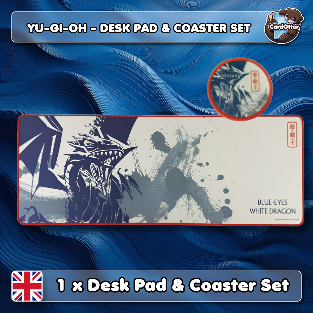 YGO | Blue-Eyes White Dragon - Yu-Gi-Oh - 1x Desk Pad & Coaster Set