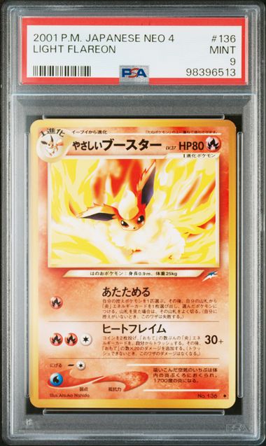 PSA 9 - Light Flareon - No. 136 - Neo 4 - Darkness, and to Light - Japanese